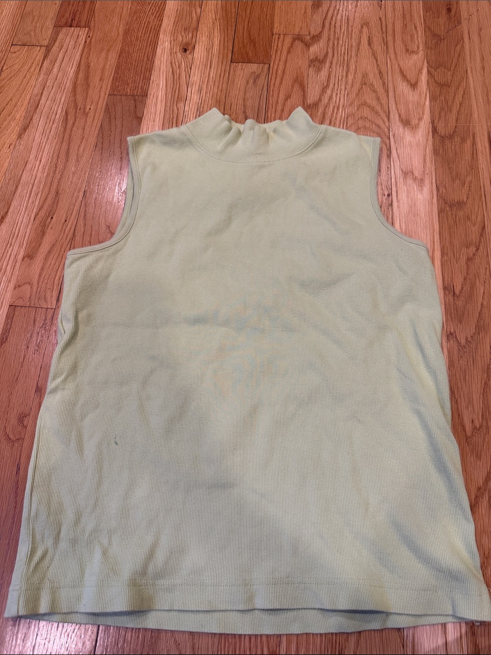 Y2K Sleeveless Mock Neck Tank Top - Light Green